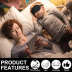 2-Pack Silk Sleep Mask - Elastic Blackout Eye Mask & Blindfold for Full Night'S Sleep, Light Blocking, Adjustable Strap