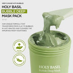 Holy Basil Bubble Cleansing Mask Exfoliating Hydrating Oil Control Natural Formula Long-lasting Moisturizing Gentle Skin Care